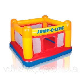 Дитячий батут 48260 INTEX 174-174-112см, 3-6років, до 54кг, для 2-х дітей, надувна підлога, ремкомплект