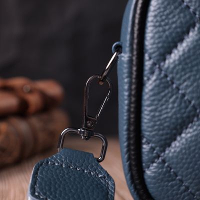 Сумка Vintage Шкіряна жіноча через плече на одне відділення Синя (22385) | Зображення 4