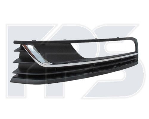 Решетка бампера VW Passat B7 Европа '10-14 левая, черная с хром. молдингом (FPS) 3AA854661