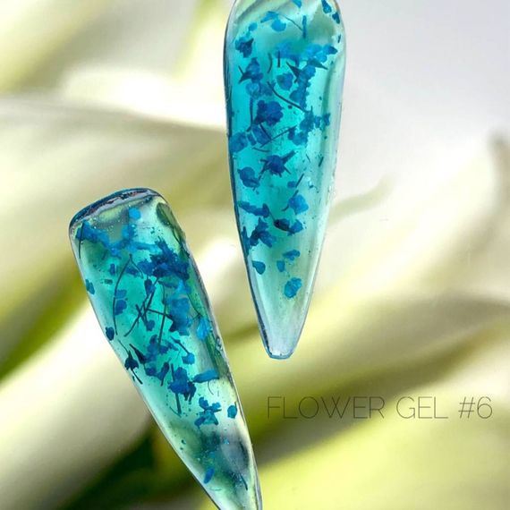 Гель з сухоцвітами Crooz Flower Gel №6 (прозоро-блакитний) 5 мл