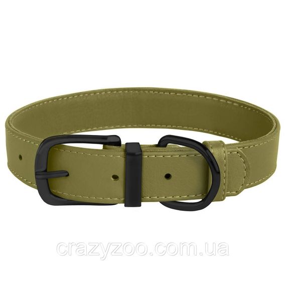 Ошейник для собак BronzeDog Premium кожаный оливковый 2.5х30-39 см 42045/T | Зображення 2