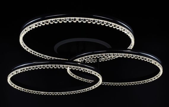 Люстра світлодіодна стельова LED світильник для квартири на стелю лед з пультом 26539 Чорний 17х81х81 см. | Зображення 4