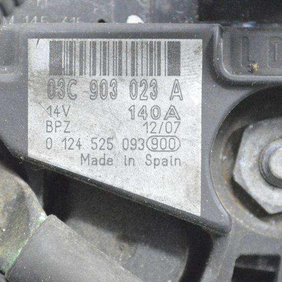 Генератор 140А Audi A1 A3 1.4 TFSI Ауді а1 а3 03C903023A 0124525093 | Зображення 5