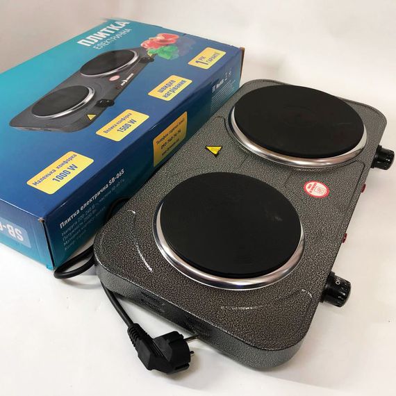 Настільна плита електрична Sea Breeze SB-065 2500 Вт, Електроплита подвійна, двоконфоркова настільна | Зображення 6