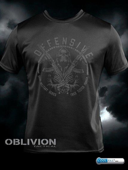 Тактична футболка для відведення поту Oblivion black Defensive ДЛ6588