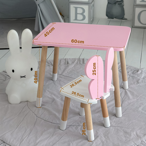 Дитячий прямокутний столик 46х60х45, стіл для дитячої кімнати від 1 року, фіолетовий | Зображення 2