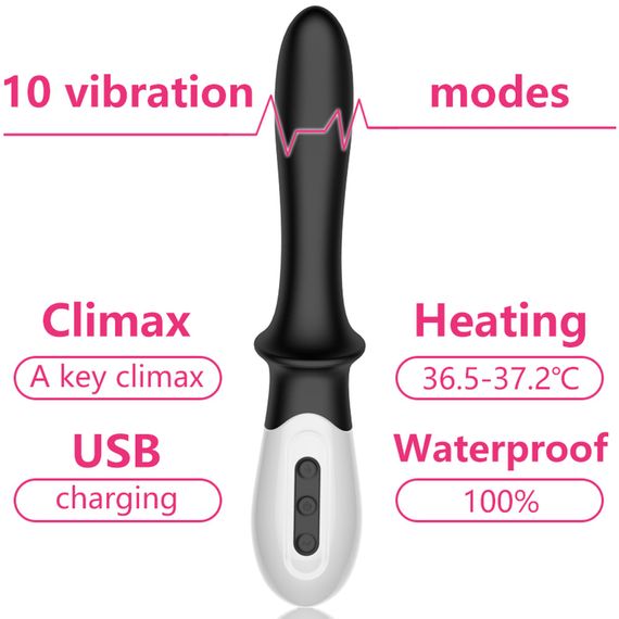 Вібромасажер точки G B - Series Fox Silicone G-spot Massager, з нагріванням, чорний | Зображення 3