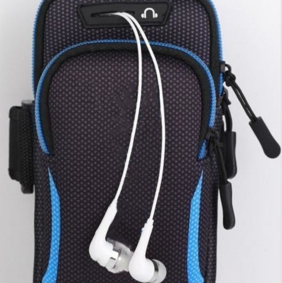 Чехол на руку Primo Sport универсальный спортивный для телефона до 6.5" - Black-Blue | Зображення 3