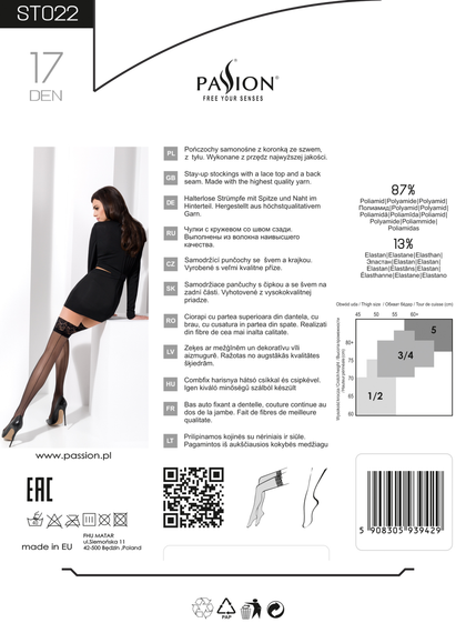 Панчохи Passion ST022 5 - XXL nero sexstyle | Зображення 4