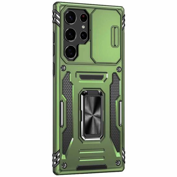 Ударостійкий чохол Camshield Army Ring для Samsung Galaxy S24 Ultra Оливковий / Army Green | Зображення 1