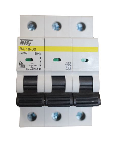 Автоматический выключатель ВА18-60 3Р 6А 6кА х-ка C Ny95504745 | Зображення 1