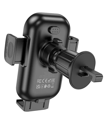 Автомобильный держатель на дефлектор с беспроводной зарядкой HOCO HW4 Черный | Зображення 3
