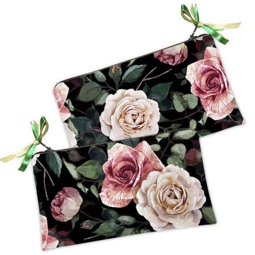 Косметичка жіноча Розы на черном фоне 20х12 см (K_FFL032)