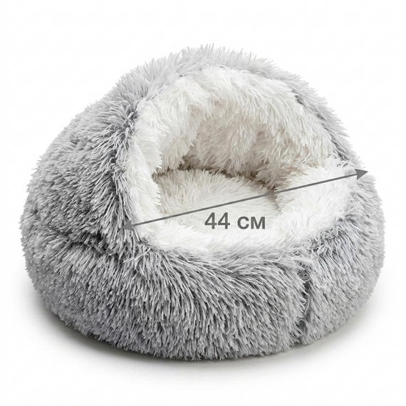 Лежанка для котів і собак дрібних порід 44 см, Сіра/ліжко для кота/спальне місце для улюбленців/Ліжанка для собак | Зображення 1