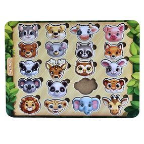 Дерев'яний пазл-сортер "Мордочки" Ubumblebees (ПСФ084) PSF084 мордочки тварин