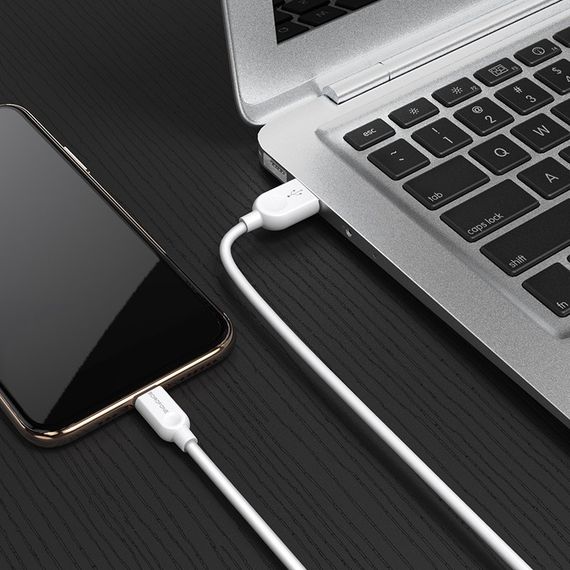 USB - Lightning кабель для iPhone Borofone BX14, 2.4A, Білий, 3m | Зображення 5