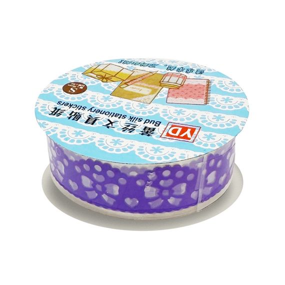 Скотч декоративный с орнаментом "Сердце" №63(Violet) 1,8 см х 1 м