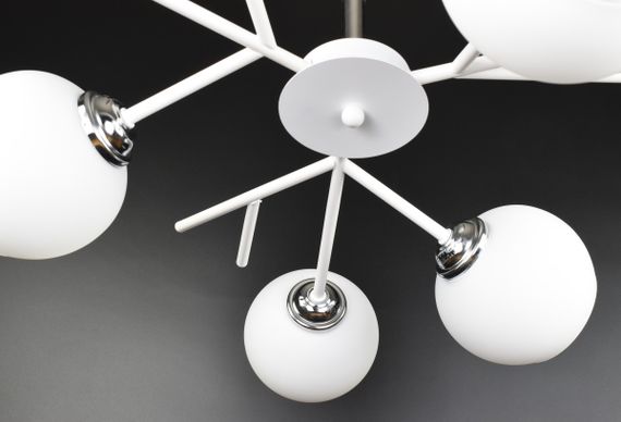 Люстра стельова на 6 лампочок 27075 Білий 34х70х70 см. | Зображення 3