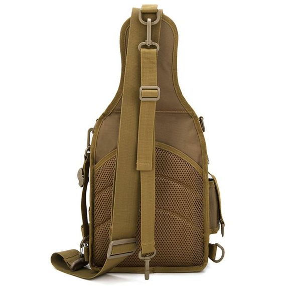 Якісна тактична сумка, укріплена чоловіча сумка, рюкзак тактична слінг. Колір: койот | Зображення 8