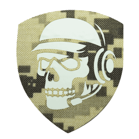 Шеврон Camotec Череп зв'язківець (7*8) Піксель/Люмін (9023)