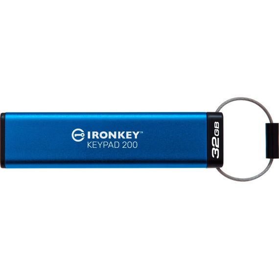 USB флеш накопичувач Kingston 32GB IronKey Keypad 200 AES-256 Encrypted Blue USB 3.2 (IKKP200/32GB) | Зображення 4