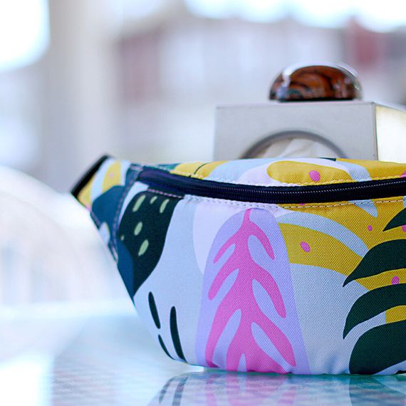 Сумка на пояс бананка Bumbag Тропические листья 27x16 см (BB_20J020_TSI) | Зображення 1