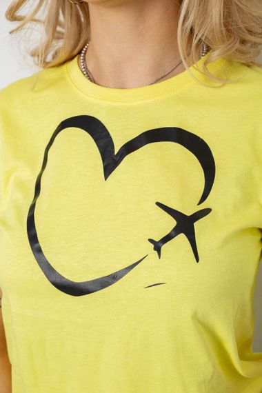 Футболка жіноча з принтом, колір жовтий, 238R554 | Зображення 4