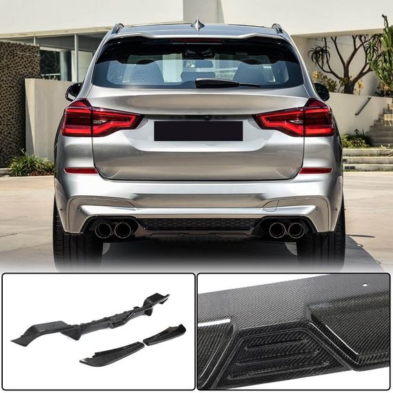 Дифузор заднього бампера V2 (для F97 2018-2021, Карбон) для BMW X3 G01 2018- рр