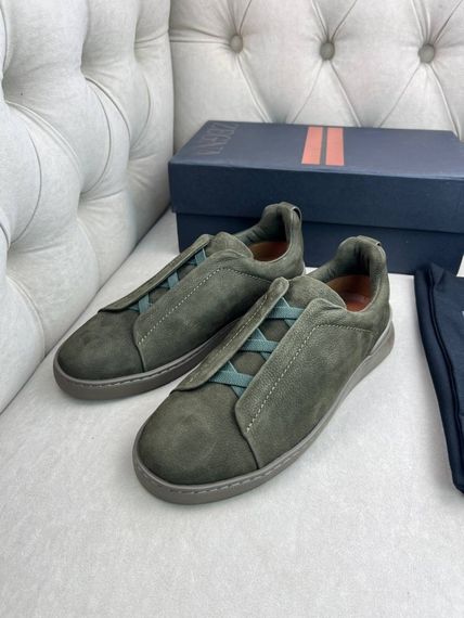 Кросівки Zegna Triple Stitch хакі ob401 | Зображення 1