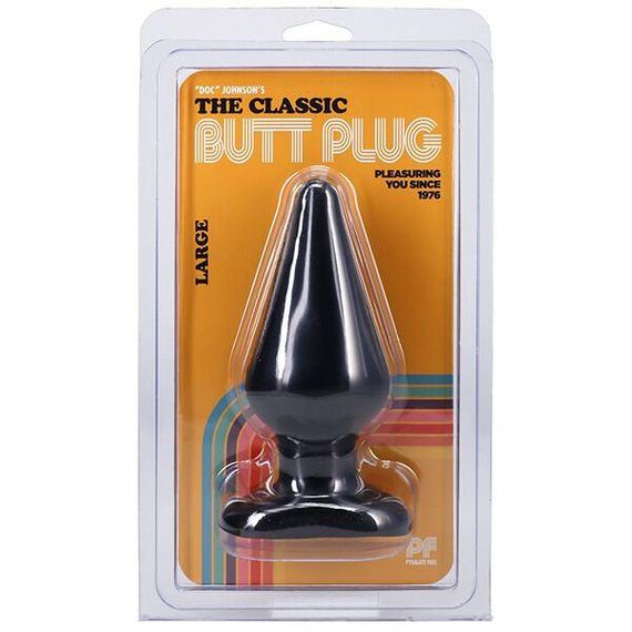 Анальна пробка Doc Johnson Smooth Classic Large - Black, макс. діаметр 5,7 см Sex Aura | Зображення 1