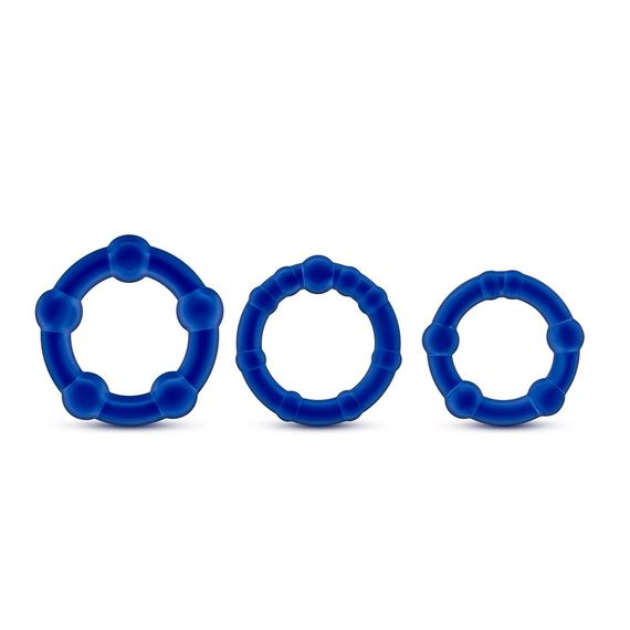 T330566 набір ерекційних кілець STAY HARD BEADED COCKRINGS BLUE | Зображення 2