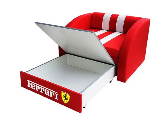 Детское раскладное кресло-кровать Smart SM 002 Ferrari красный с ящиком для белья, для детей и подростков | Зображення 4