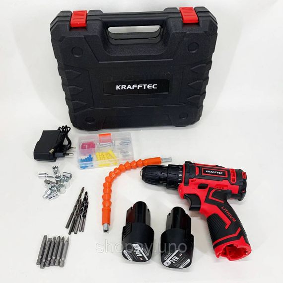Бюджетный шуруповерт для дома KRAFFTEC 24V, Аккумуляторный шуруповерт для дома и строительства XD-57 | Зображення 2
