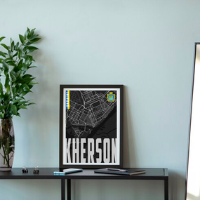Плакат-постер з принтом Кавун Карта міста Херсон Україна. Map of Kherson Ukraine ПЛ000868(A4)