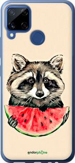 Чохол на Realme C15 Єнотик з кавуном "4605u-2063-2448"