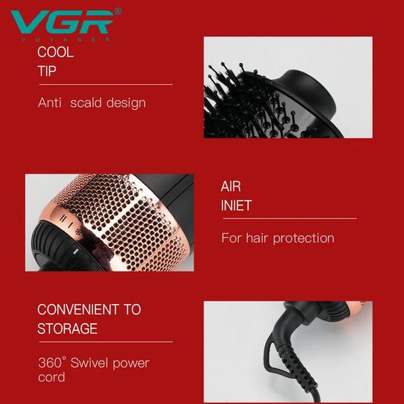 Фен-щітка VGR V-492 3в1 (Чорний) | Зображення 8
