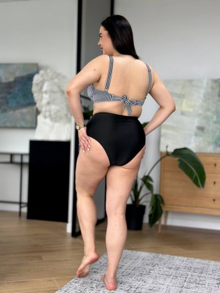 Роздільний купальник PLUS SIZE  в полоску з утяжкою | Зображення 2
