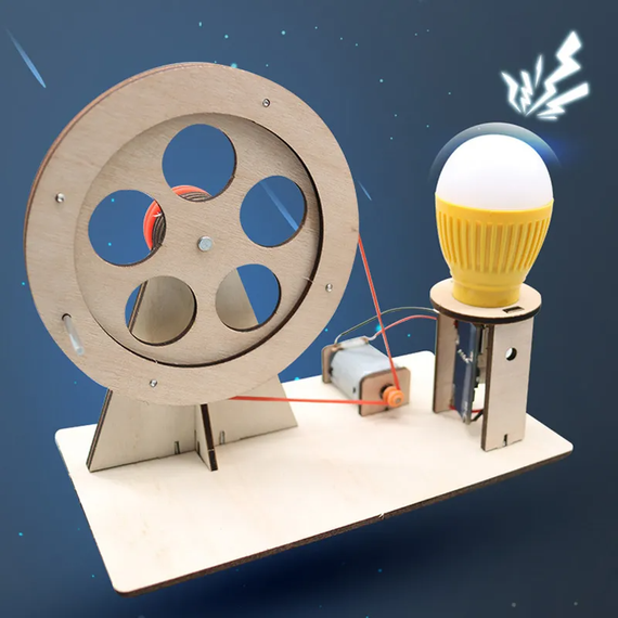 Мини-генератор с рукояткой SV DIY «Сделай сам», набор для научных экспериментов (sv3410) | Зображення 1