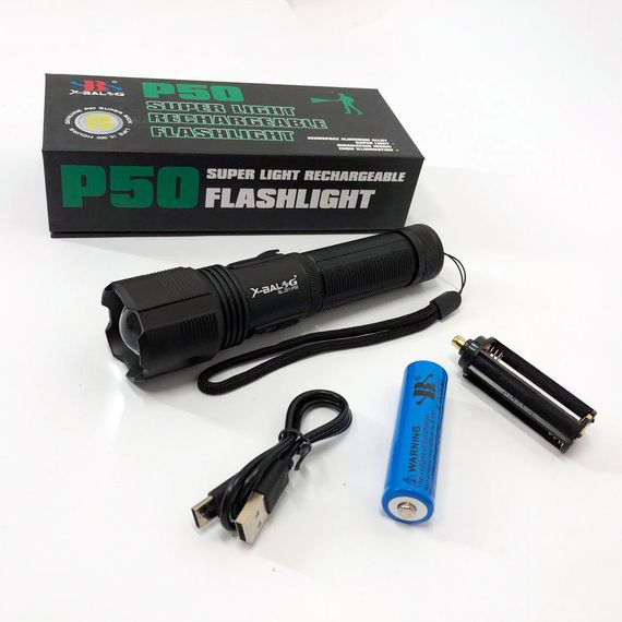 Тактичний ліхтар Bailong BL-Z01-P50 / Сильний ліхтарик / Ліхтарик світлодіодний ручний AN-387 акумуляторний портативний | Зображення 6