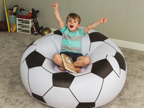 Надувное кресло-пуф Inflatable Sofa / Надувное кресло-мешок 110×110×85 см Черно-белый