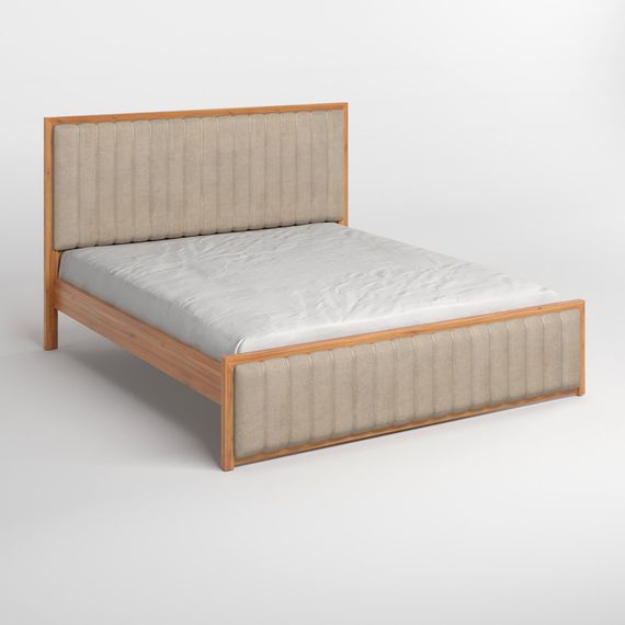 Двоспальне дерев'яне ліжко Mebigrand Відень Вільха/Аляска 23 (Бежевий) 160х200 см (MBG-11051) | Зображення 1