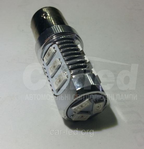 Светодиодная автолампа 1156(P21W)-S25-BA15s 12 5630SMD (250Lm) Yellow одноконтактная