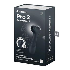 Кліторальний стимулятор - Satisfyer Pro 2 Generation 3 With Liquid Air Black Bluetooth/(App)