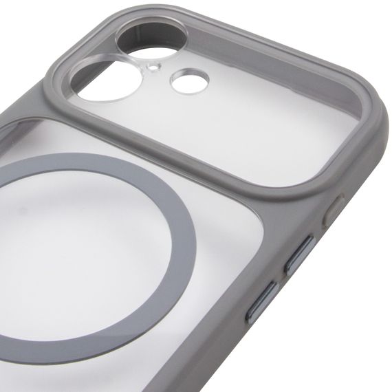Чохол TPU+PC GETMAN Moon Clear with Magnetic Fit для Apple iPhone 16 (6.1") Grey | Зображення 3