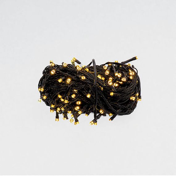 Світлодіодна гірлянда Нитка, 18 м, 180 LED, жовте світло, чорний дріт | Зображення 4