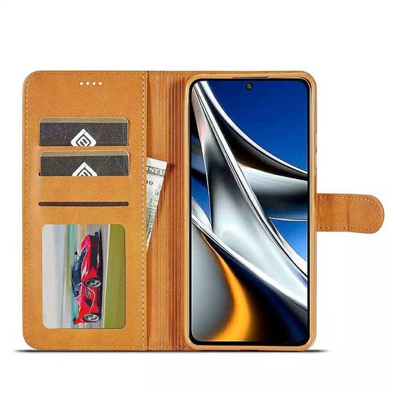 Чохол книжка iMeeke для Poco X4 Pro 5G колір Коричневий | Зображення 1