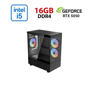 Ігровий ПК STALKER (Mini-G-BK-v2) Башта / Intel Core i5-12400F (6 (12) ядер по 2,5 - 4,4 ГГц) / 16 ГБ DDR4 / 256 ГБ SSD + 1000 ГБ HDD / nVidia GeForce RTX 5050, 8 ГБ GDDR7, 128-біт б/в