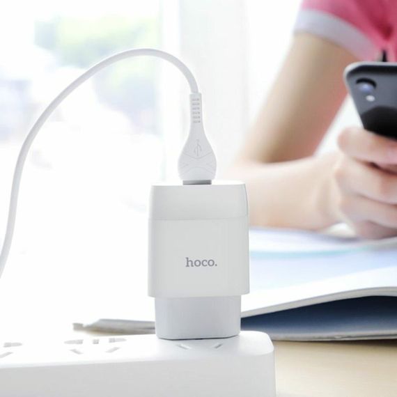 Мережевий зарядний пристрій HOCO C72A Glorious single port charger set(Type-C) 10.5W White | Зображення 5