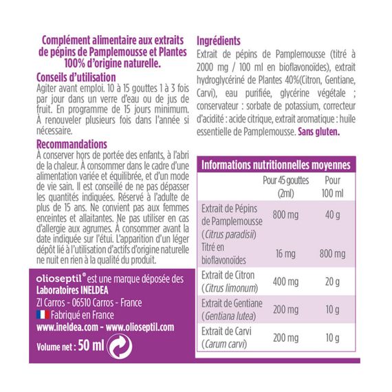 Противопростудное средство OLIOSEPTIL EPP-CITRUS ACTIF 50 ml /90 servings/ | Зображення 1