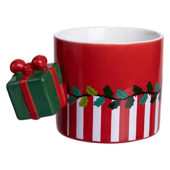 Чашка порцелянова новорічна Merry Christmas 400 (мл) Червона Yiwu FM-CS-49R | Зображення 4